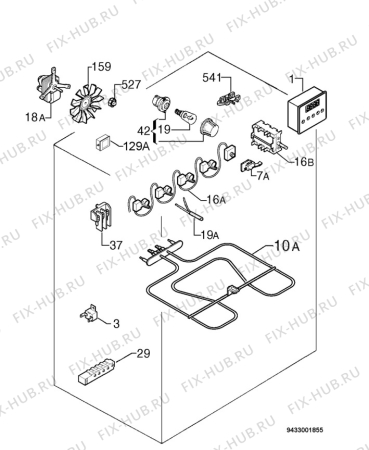 Взрыв-схема плиты (духовки) Electrolux EKG603302X - Схема узла Electrical equipment 268